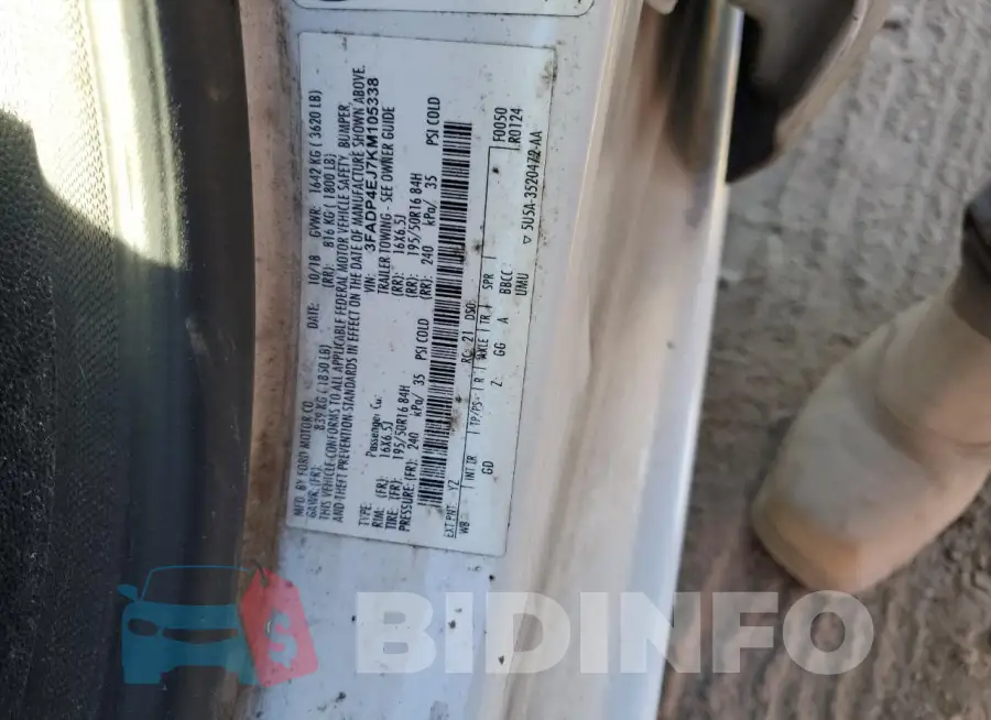3FADP4EJ7KM105338 Photo# 12