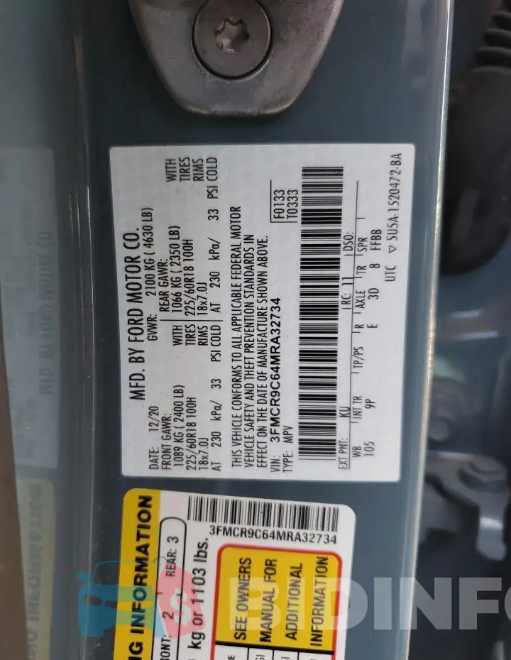 3FMCR9C64MRA32734 Photo# 13
