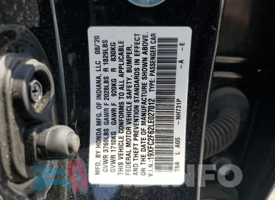 19XFC2F62LE027012 Photo# 12