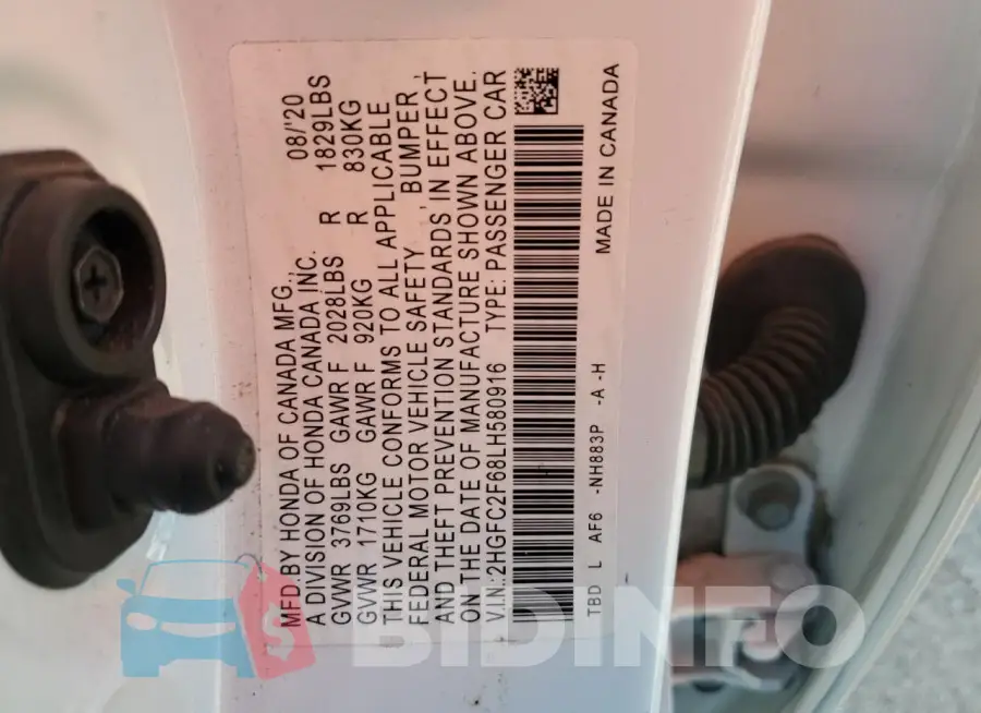 2HGFC2F68LH580916 Photo# 12