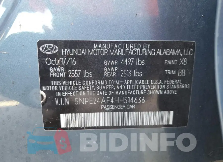 5NPE24AF4HH514636 Photo# 13