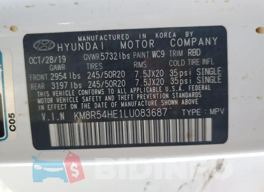 KM8R54HE1LU083687 Photo# 13