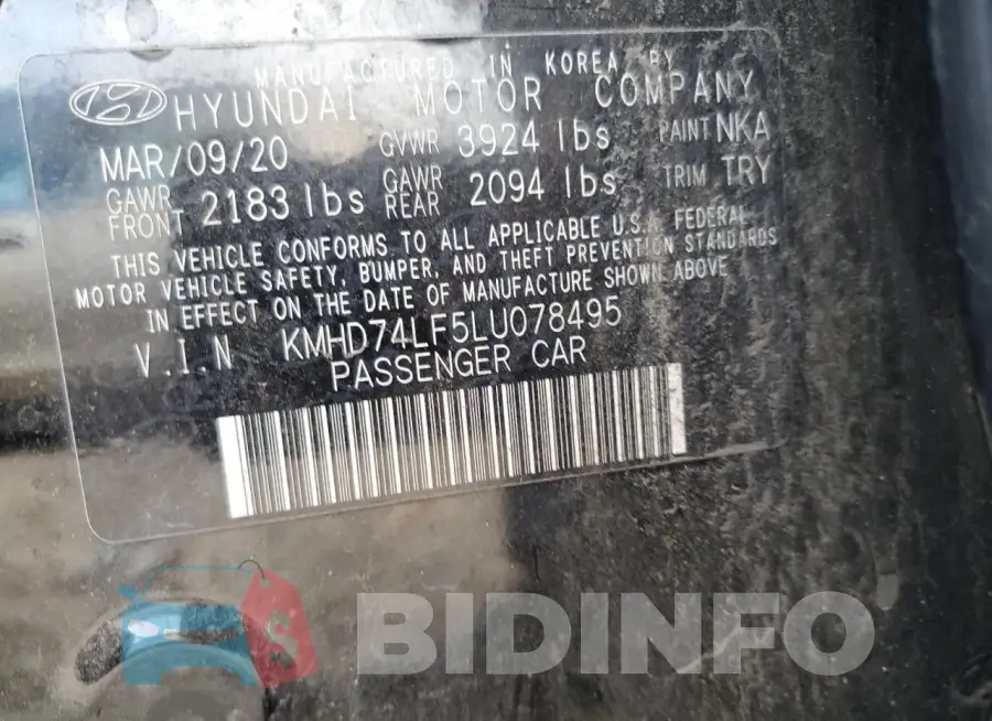 KMHD74LF5LU078495 Photo# 12