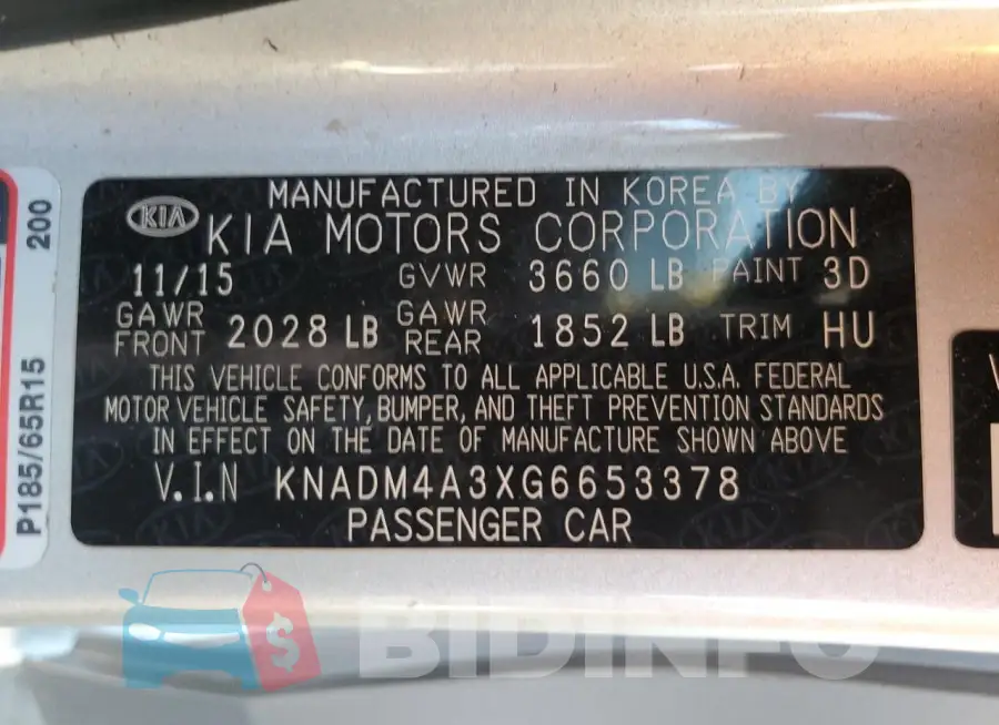 KNADM4A3XG6653378 Photo# 12