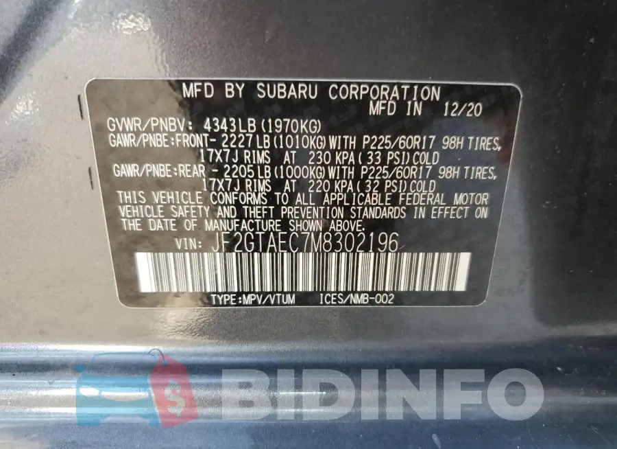 JF2GTAEC7M8302196 Photo# 13