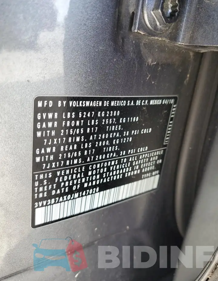 3VV3B7AX0JM147026 Photo# 14