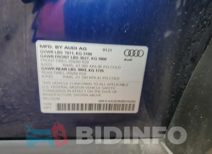 WA1LAAGE9MB026280 Photo# 13