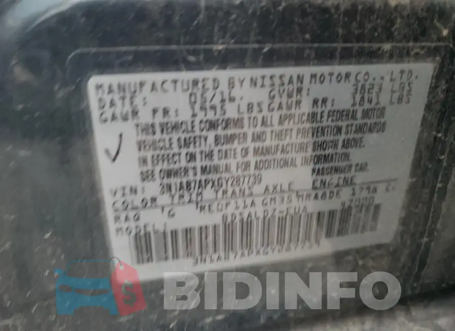 3N1AB7APXGY287739 Photo# 13