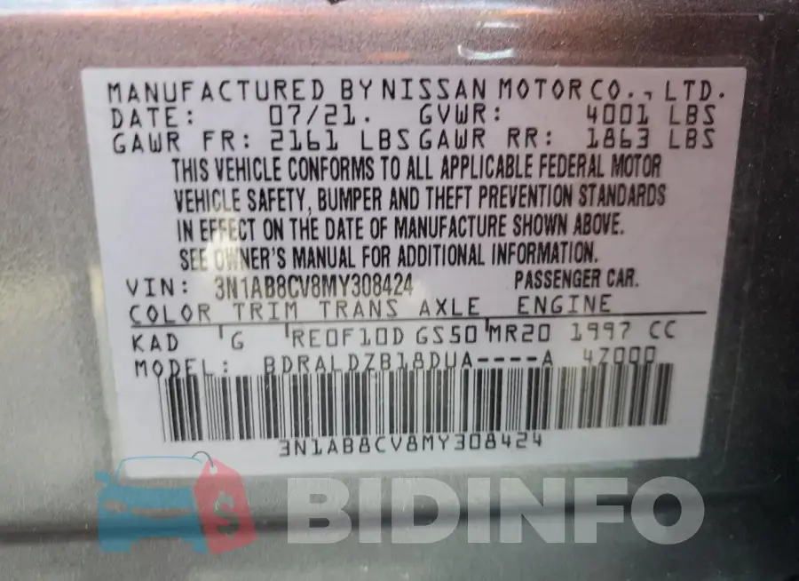 3N1AB8CV8MY308424 Photo# 12