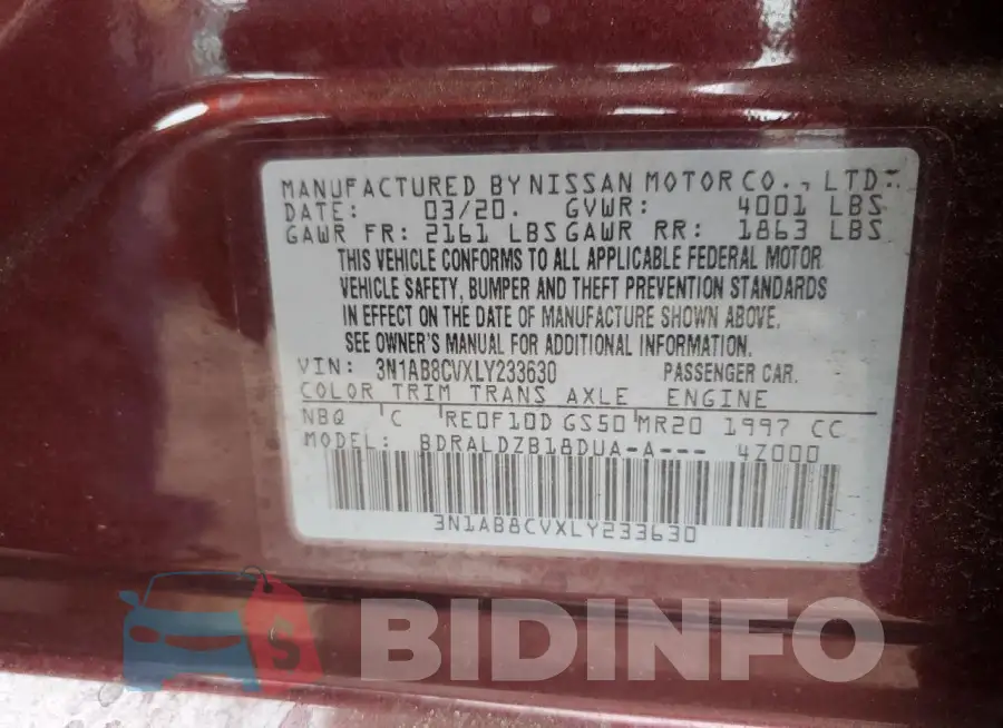 3N1AB8CVXLY233630 Photo# 12