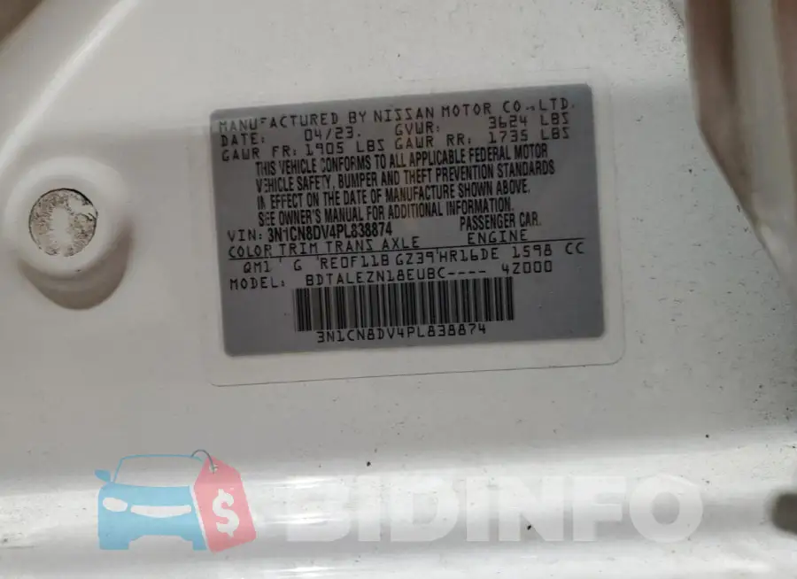 3N1CN8DV4PL838874 Photo# 12