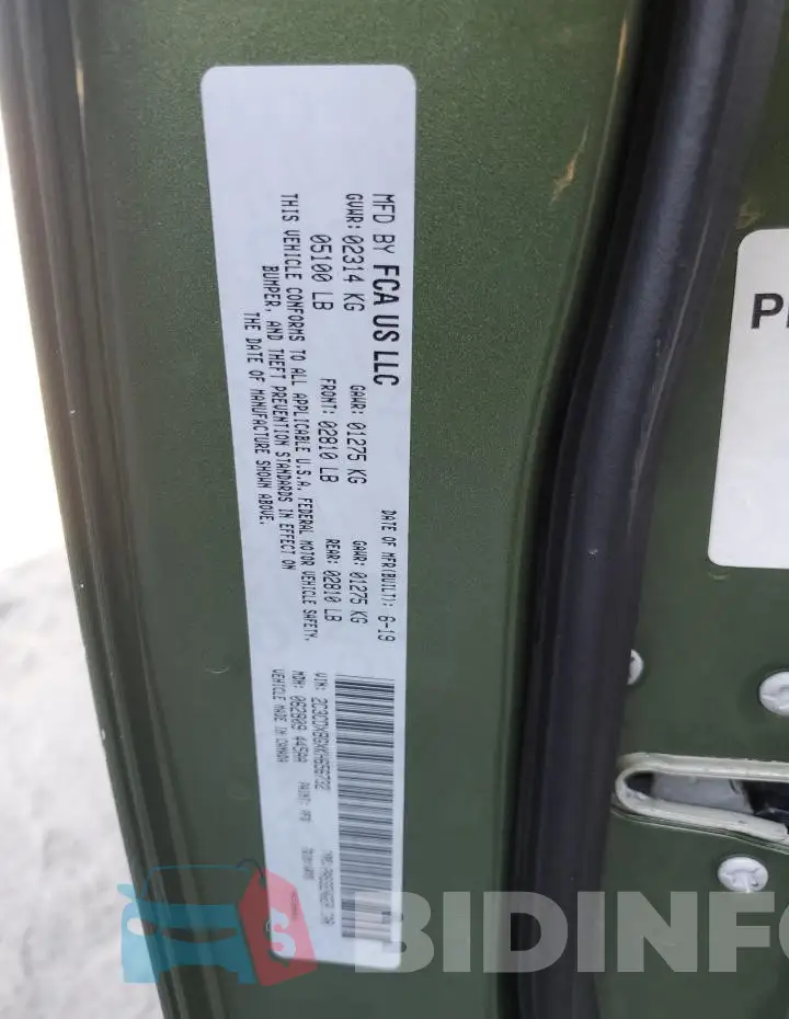 2C3CDXBGXKH656732 Photo# 12