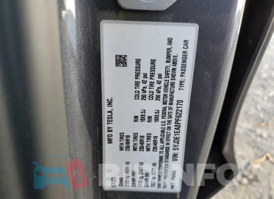 5YJ3E1EA8PF622170 Photo# 12