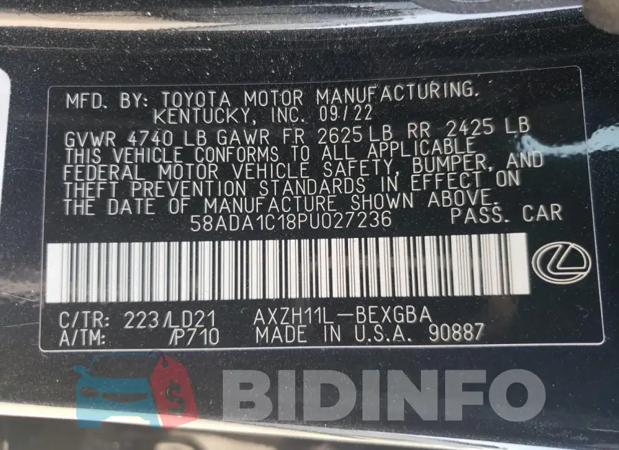 58ADA1C18PU027236 Photo# 12