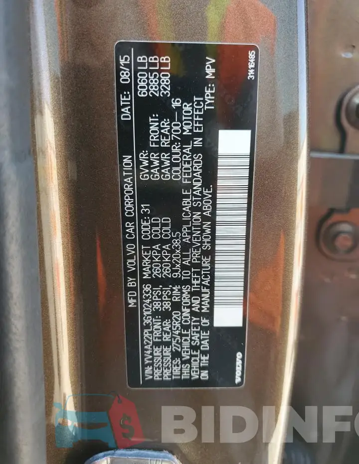 YV4A22PL3G1024336 Photo# 13