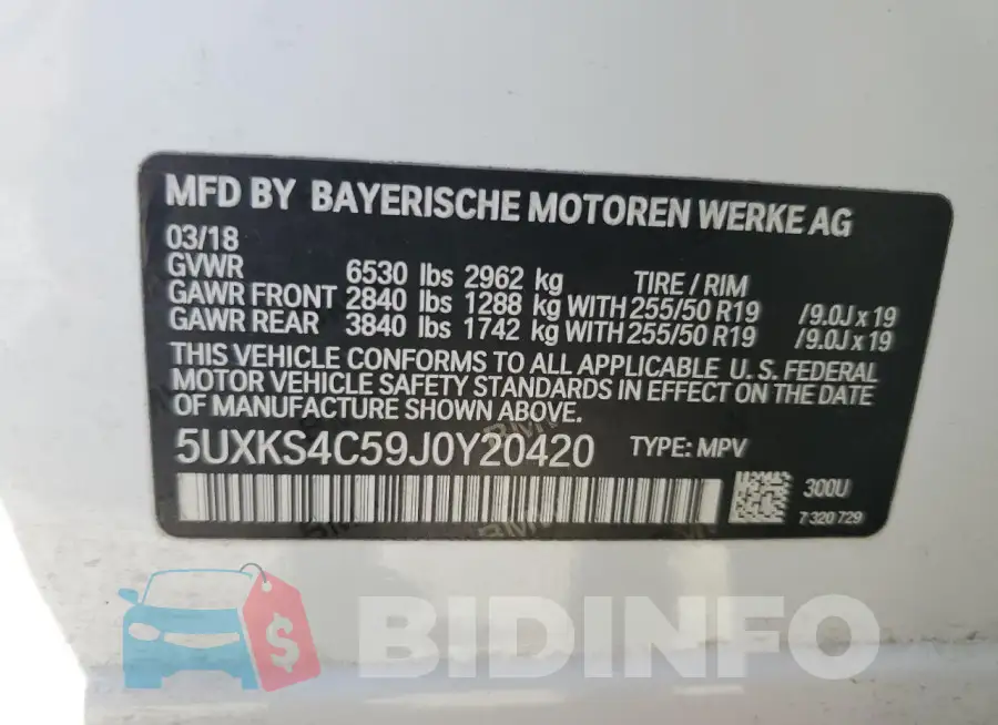 5UXKS4C59J0Y20420 Photo# 12