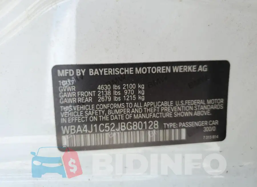 WBA4J1C52JBG80128 Photo# 12