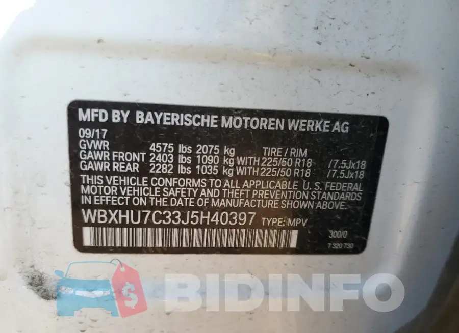 WBXHU7C33J5H40397 Photo# 13