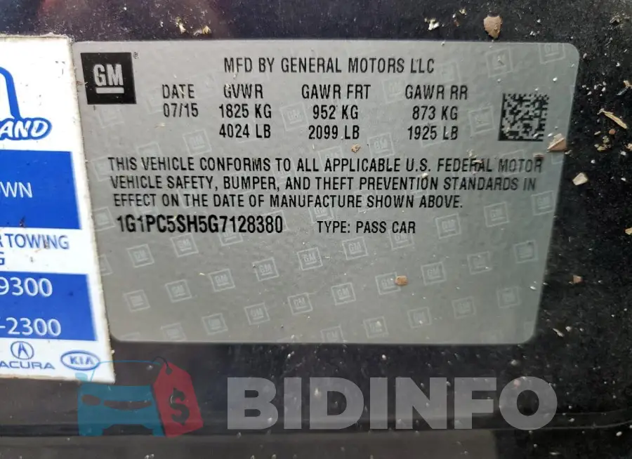 1G1PC5SH5G7128380 Photo# 13