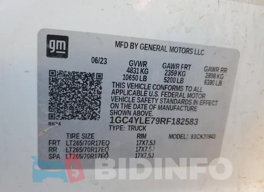 1GC4YLE79RF182583 Photo# 12