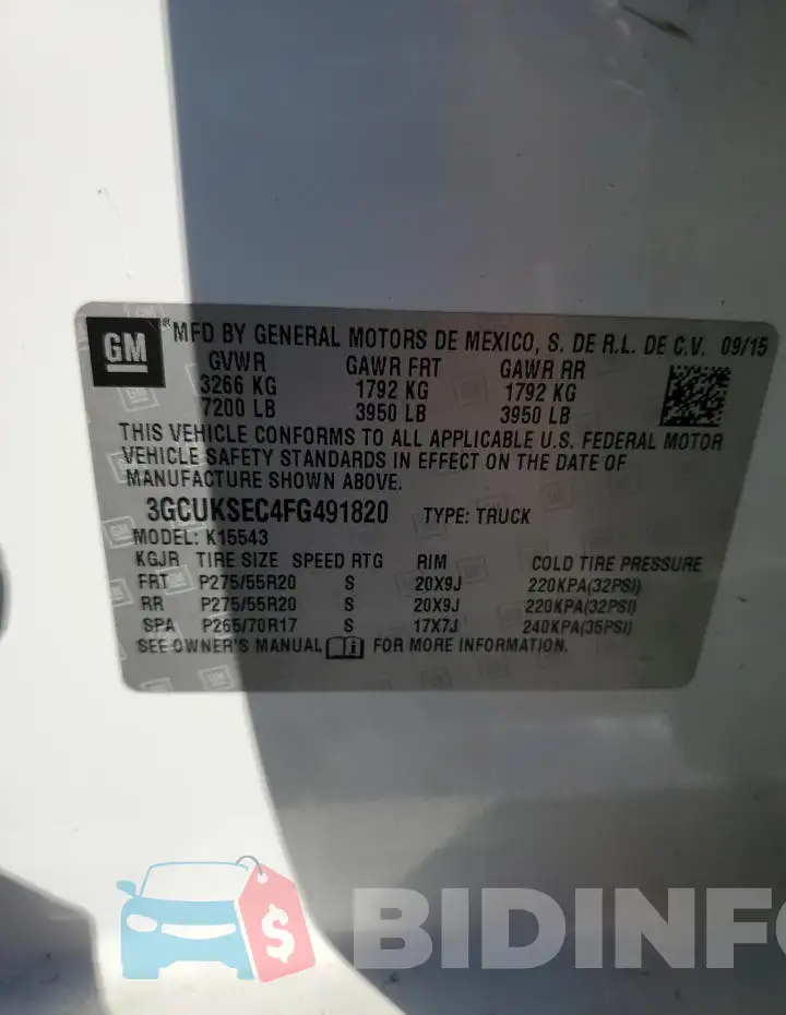 3GCUKSEC4FG491820 Photo# 13