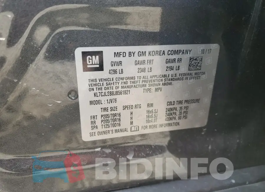 KL7CJLSB8JB561821 Photo# 12