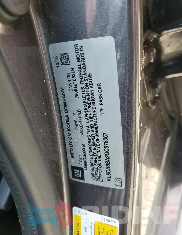 KL8CB6SA2GC578067 Photo# 13