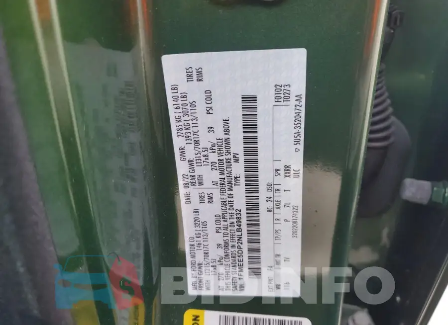 1FMEE5DP2NLB49832 Photo# 14