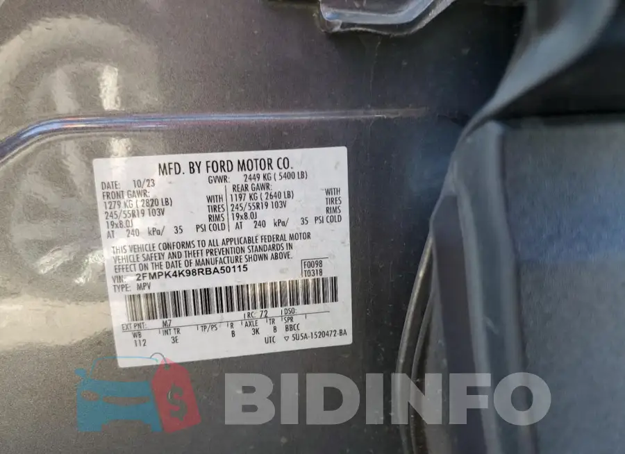 2FMPK4K98RBA50115 Photo# 13