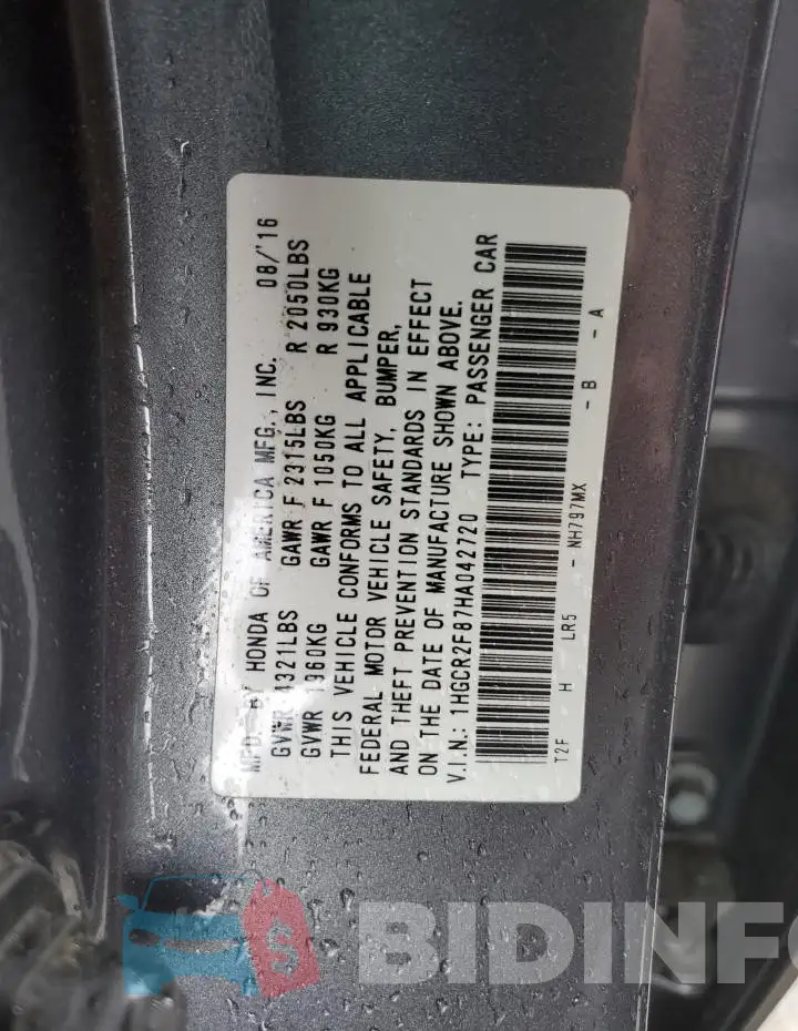 1HGCR2F87HA042720 Photo# 13