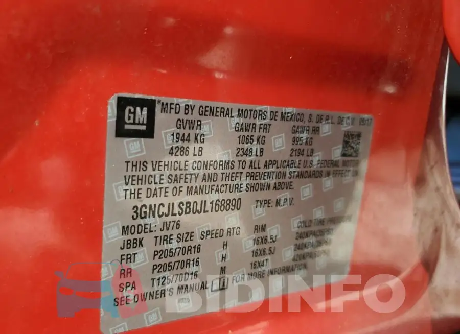 3GNCJLSB0JL168890 Photo# 13