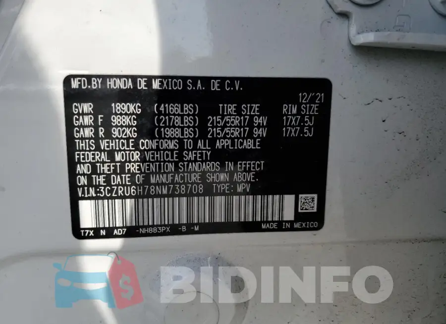 3CZRU6H78NM738708 Photo# 12
