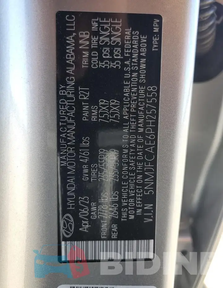 5NMJFCAE6PH257558 Photo# 12