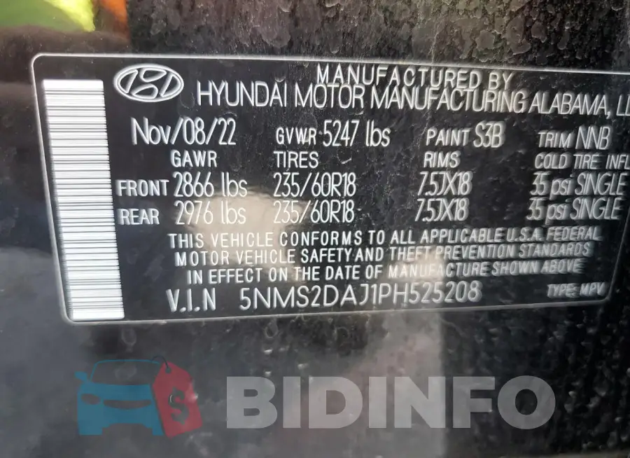 5NMS2DAJ1PH525208 Photo# 14