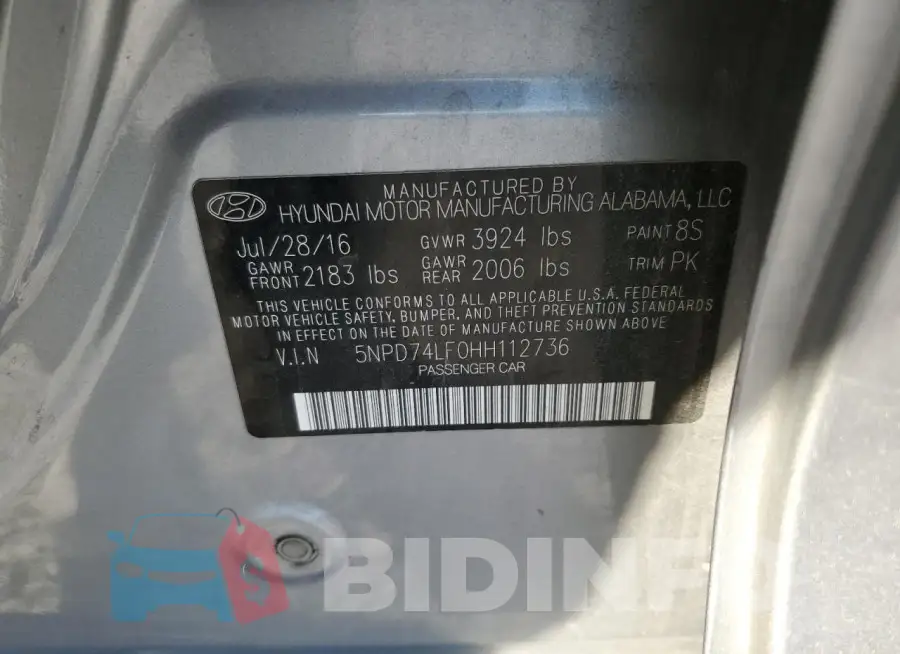 5NPD74LF0HH112736 Photo# 12