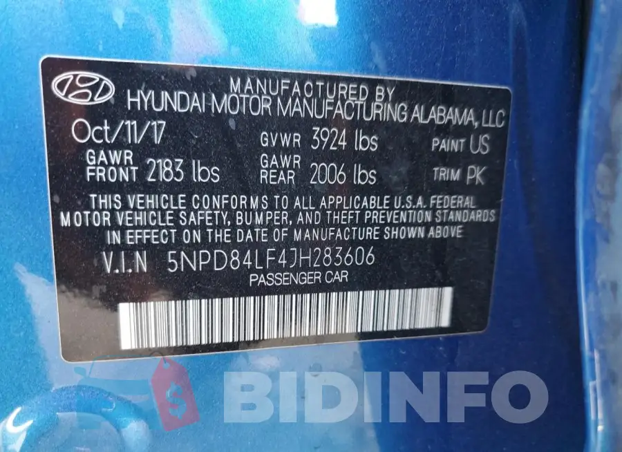 5NPD84LF4JH283606 Photo# 13