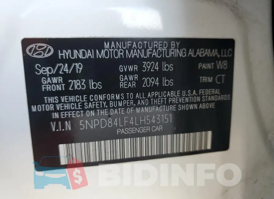 5NPD84LF4LH543151 Photo# 13