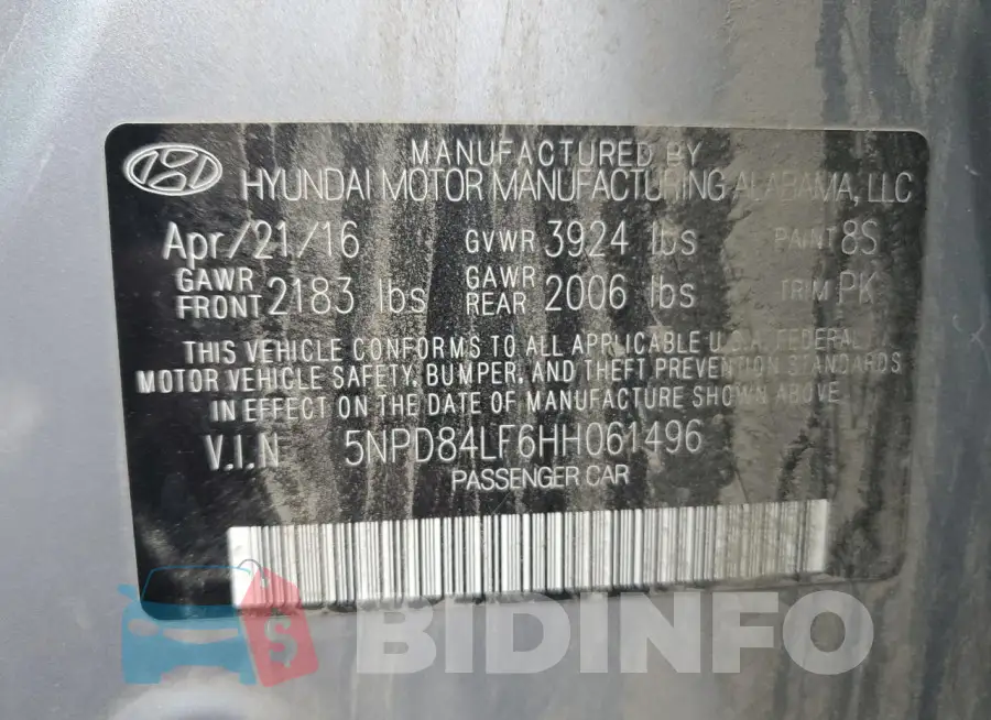 5NPD84LF6HH061496 Photo# 12