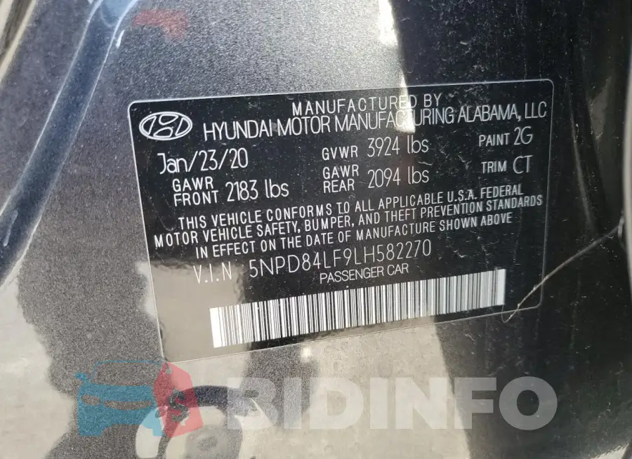 5NPD84LF9LH582270 Photo# 12