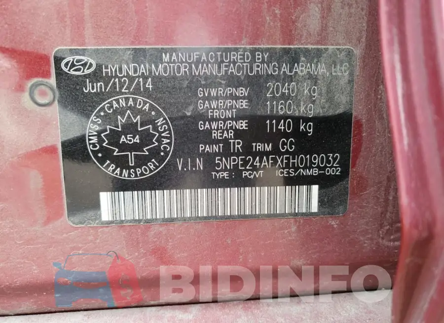 5NPE24AFXFH019032 Photo# 12