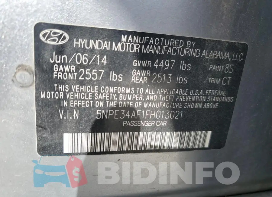 5NPE34AF1FH013021 Photo# 12