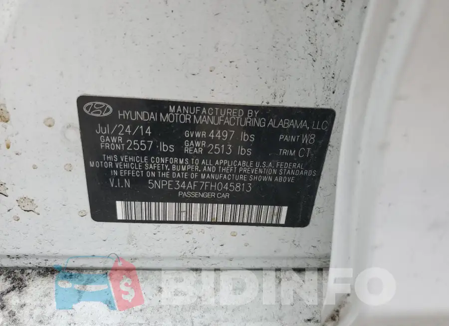 5NPE34AF7FH045813 Photo# 13