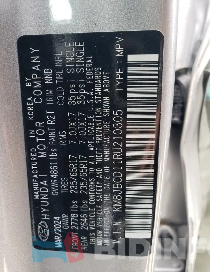 KM8JBCD11RU210305 Photo# 14