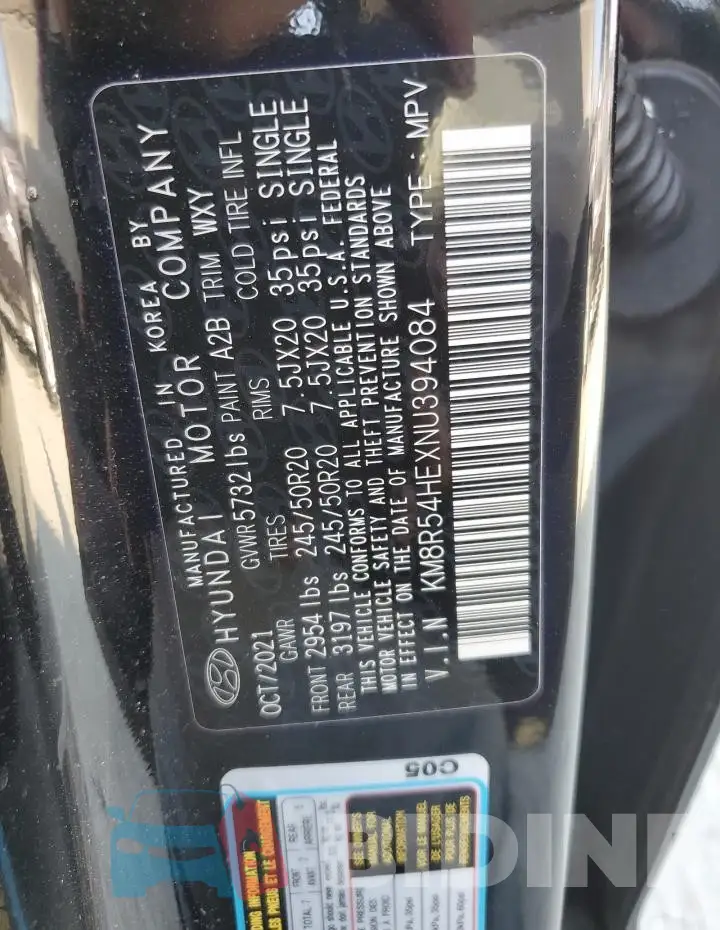 KM8R54HEXNU394084 Photo# 14