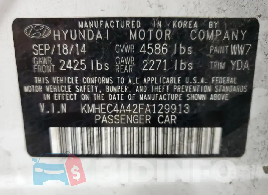 KMHEC4A42FA129913 Photo# 13