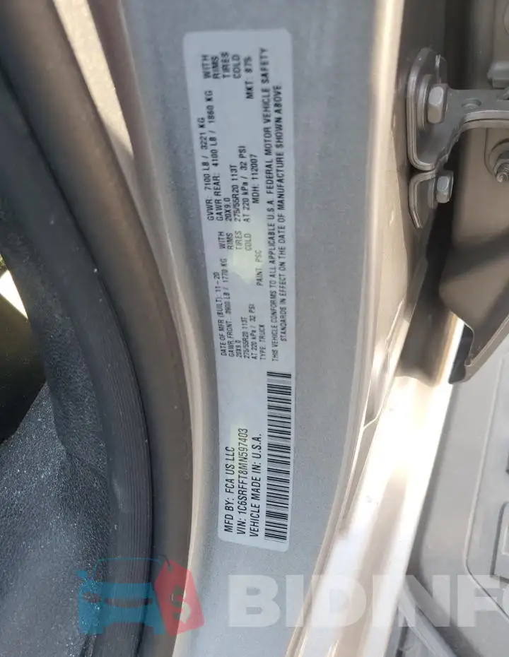 1C6SRFFT8MN597403 Photo# 12