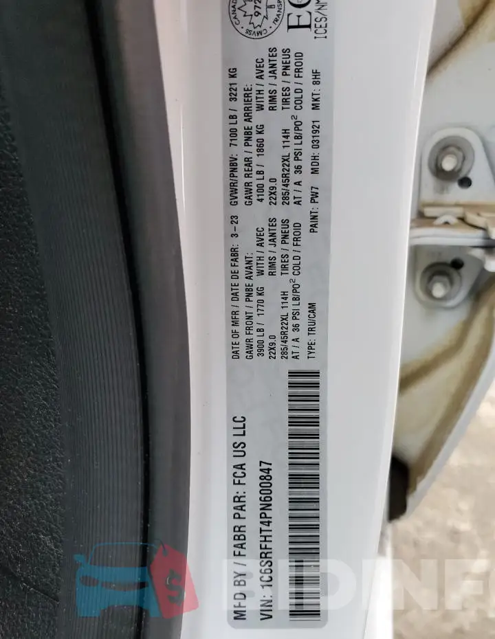 1C6SRFHT4PN600847 Photo# 12