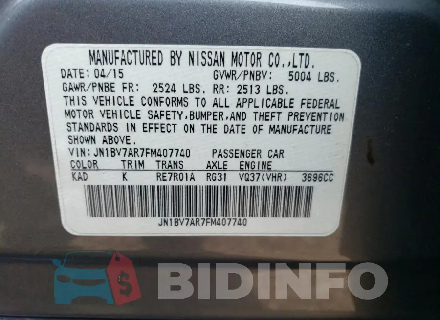 JN1BV7AR7FM407740 Photo# 12
