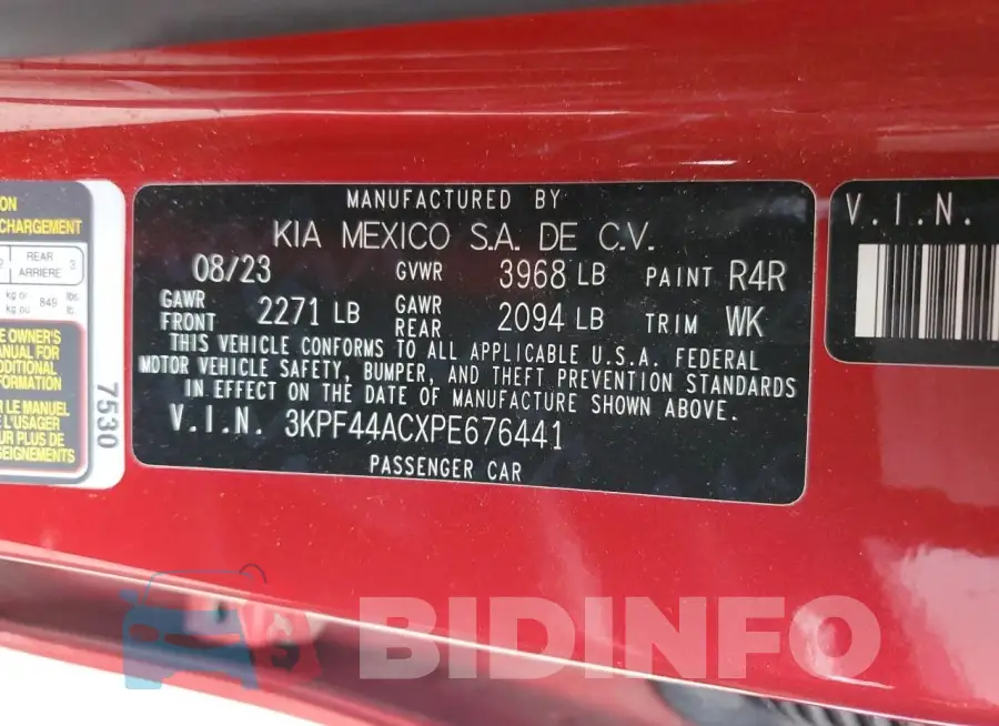 3KPF44ACXPE676441 Photo# 12