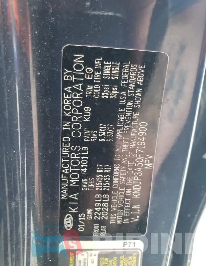 KNDJP3A50F7194900 Photo# 12